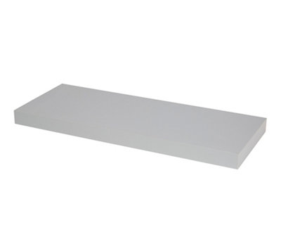 GoodHome Cusko Satin Grey Rectangular Floating Shelf (L)60Cm X (D)23.5Cm from B&Q