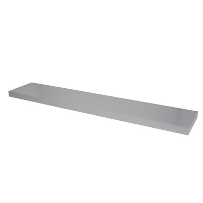 GoodHome Cusko Satin Grey Rectangular Floating Shelf (L)118Cm X (D)23.5Cm from B&Q