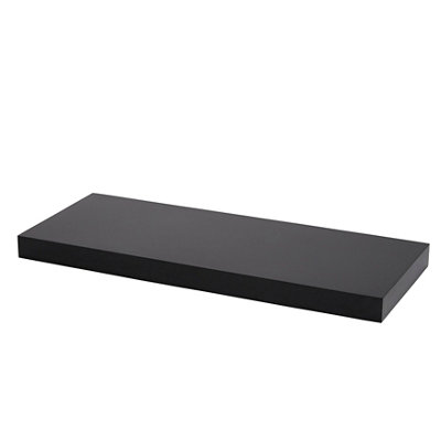 GoodHome Cusko Matt Black Rectangular Floating Shelf (L)80Cm X (D)23.5Cm from B&Q