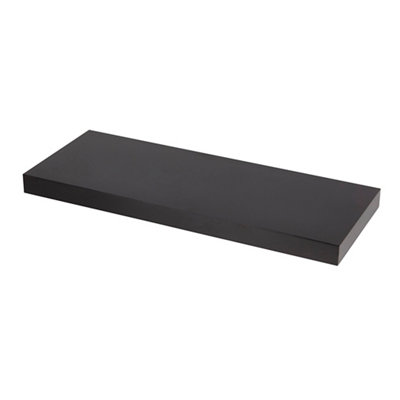 GoodHome Cusko Black Rectangular Floating Shelf (L)60Cm X (D)23.5Cm from B&Q