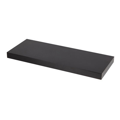 GoodHome Cusko Black Rectangular Floating Shelf (L)80Cm X (D)23.5Cm from B&Q