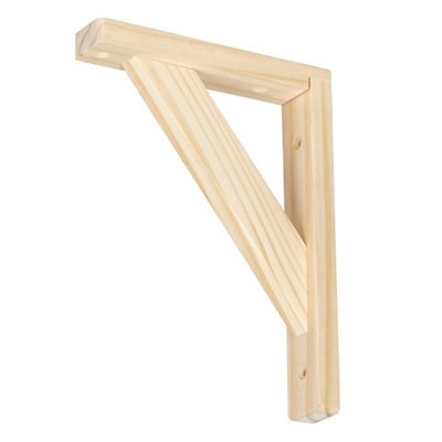 GoodHome Timber Natural Pine Shelving Bracket (H)200mm (D)150mm from B&Q
