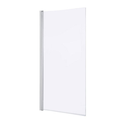 GoodHome Calera Straight Silver Effect Frame Bath Screen (W)850mm (H)1400mm from B&Q