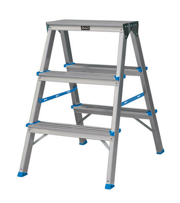 Mac Allister 3 Tread Aluminium Step Ladder from B&Q