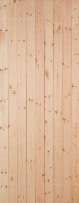Ledged & Braced Cottage Wooden Pine Veneer Swinging External Side Back Door(H)1981mm (W)838mm from B&Q