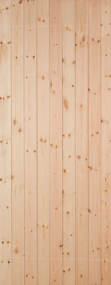 Ledged & Braced Cottage Wooden Pine Veneer Swinging External Side Back Door(H)2032mm (W)813mm from B&Q