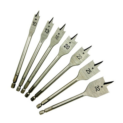 Universal Flat Wood Drill Bit (7 Piece) from B&Q