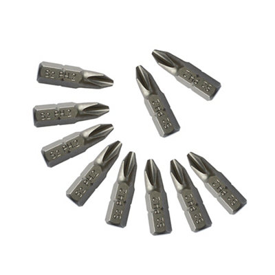 Universal Ph2 Screwdriver Bits (L)25mmPack Of 10 from B&Q
