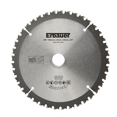 Erbauer 160mm Circular Saw Blade 40T from B&Q