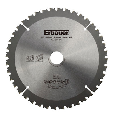 Erbauer 165mm Circular Saw Blade 40T from B&Q