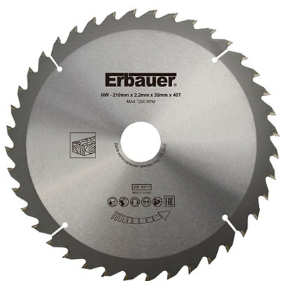 Erbauer Wood 210mm Circular Saw Blade 40T from B&Q