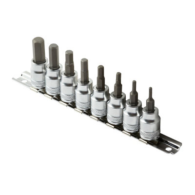 Magnusson ⅜" Hex End Socket Rail Clip Set (8 Piece) from B&Q
