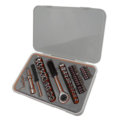 Mixed Drive Socket Set With Carry Case (47 Piece) from B&Q