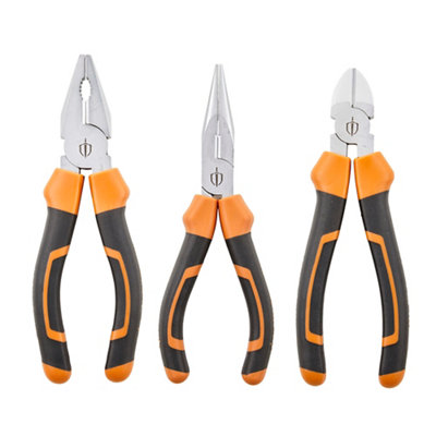 Magnusson 3 Piece Chrome Vanadium Steel Pliers Set Pl108 Comfort Grip from B&Q