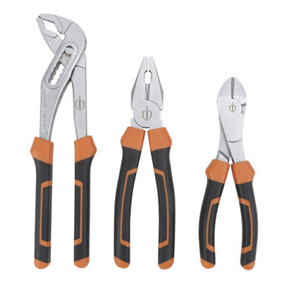 Magnusson 3 Piece Chrome Vanadium Steel Pliers Set Pl109 Comfort Grip from B&Q
