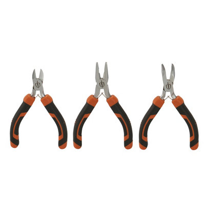 Magnusson 3 Piece Chrome Vanadium Steel Mini Pliers Set Pl113 Comfort Grip from B&Q