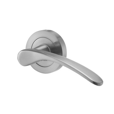 Colours Beare Nickel Effect Aluminium Curved Latch Door Handle (L)110mm from B&Q