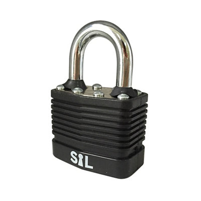Smith & Locke Cobra Laminated Steel Black Open Shackle Padlock (W)55mm from B&Q