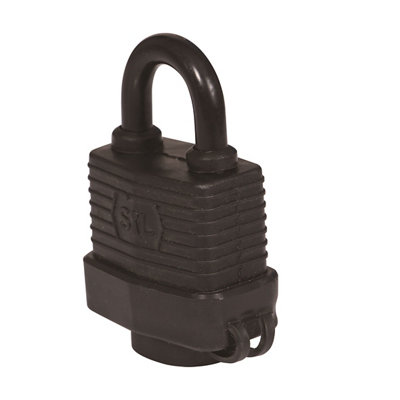 Smith & Locke Laminated Steel Black Open Shackle Padlock (W)72mm from B&Q