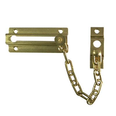 B&Q -  Polished Brass Effect Steel Door Chain(L)195mm