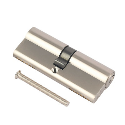 Smith & Locke Nickel Effect Brass Single Euro Cylinder Lock(L)80mm (W)33mm from B&Q