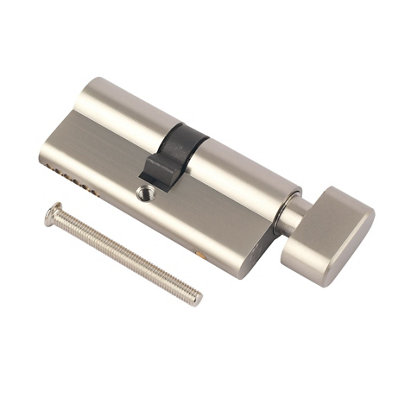 Smith & Locke Nickel Effect Brass Single Euro Thumbturn Cylinder Lock(L)80mm (W)33mm from B&Q