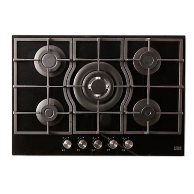 Cooke & Lewis Clgoguit5 75Cm Gas HobBlack from B&Q