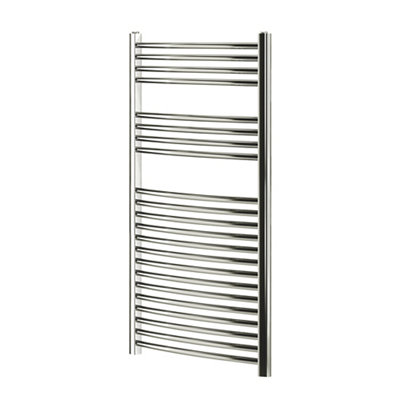Flomasta Chrome Effect Hydraulic Curved Towel Warmer (W)600mm X (H)1100mm from B&Q