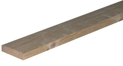 Rough Sawn Whitewood Spruce Stick Timber (L)2.4M (W)100mm (T)25mm from B&Q