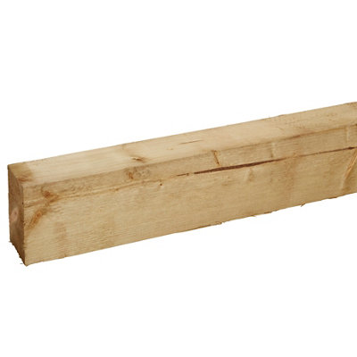 Rough Sawn Treated Whitewood Spruce Stick Timber (L)2.4M (W)75mm (T)47mm from B&Q