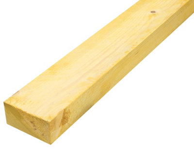 Rough Sawn Treated Whitewood Spruce Stick Timber (L)2.4M (W)100mm (T)47mm from B&Q