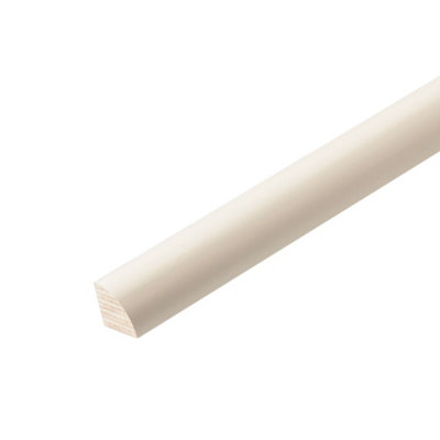 Primed White Pine Quadrant Moulding (L)2400mm (W)9mm (T)9mm from B&Q
