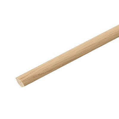 Unfinished Natural Oak Ovolo Moulding (L)2400mm (W)8mm (T)8mm from B&Q