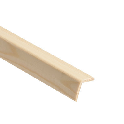 Pine Angled Edge Moulding (L)2400mm (W)34mm (T)34mm from B&Q