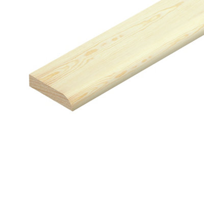 Natural Pine Flat D-Shaped Moulding (L)2400mm (W)34mm (T)8mm from B&Q