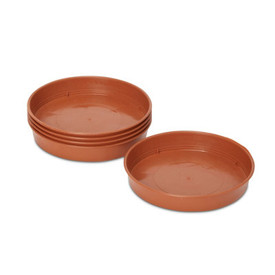 Verve Lei Brown Grow Pot Saucer (Dia)11.5CmPack Of 5 from B&Q