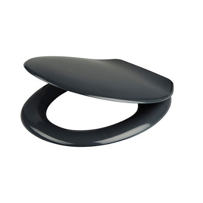 Cooke & Lewis Genoa Grey Standard Soft Close Toilet Seat from B&Q