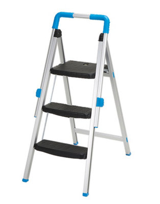 Mac Allister 3 Tread Aluminium Foldable Step Stool (H)1.1M from B&Q