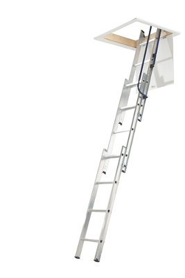 Mac Allister 3 Section 12 Tread Tilt & Turn Right Loft Ladder from B&Q