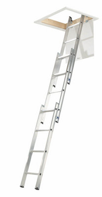 Unbranded 3 Section 12 Tread Tilt & Turn Right Loft Ladder from B&Q