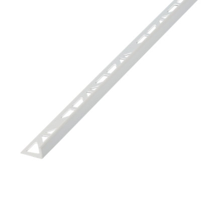 Diall White 12.5mm Straight Polyvinyl Chloride (Pvc) External Edge Tile Trim(W)22.8mm from B&Q