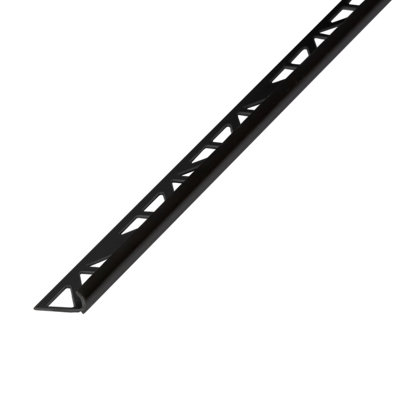 Diall Black 9mm Round Polyvinyl Chloride (Pvc) External Edge Tile Trim(W)27mm from B&Q