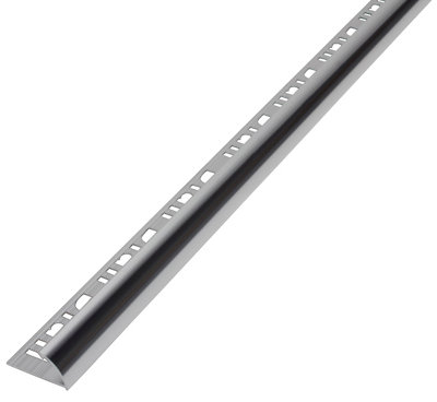Diall Polished Chrome Effect 12.5mm Round Aluminium External Edge Tile Trim(W)29mm from B&Q