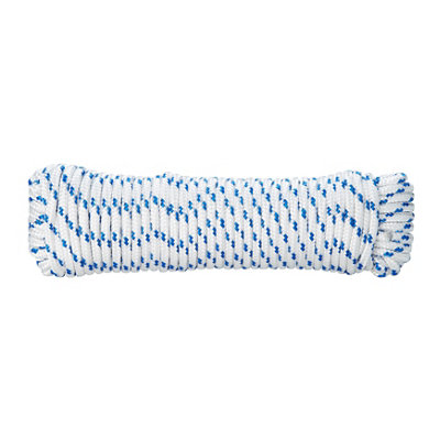 B&Q -  Blue & White Polypropylene Braided Rope(L)20M (Dia)6mm