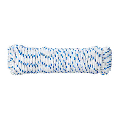 Diall White & Blue Polypropylene Braided Rope(L)10M (Dia)6mm from B&Q