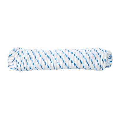 Diall White & Blue Polypropylene Braided Rope(L)15M (Dia)8mm from B&Q
