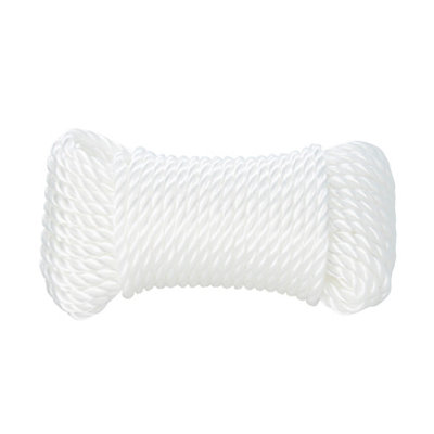 Diall White Polypropylene Twisted Rope(L)7.5M (Dia)6mm from B&Q