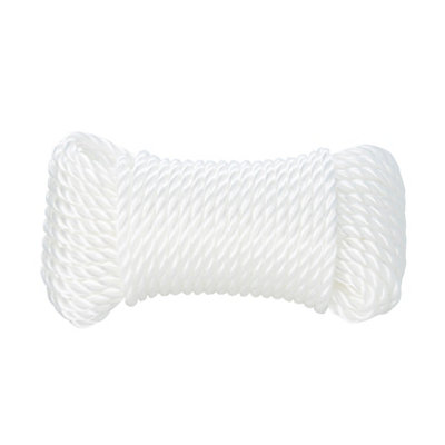 Diall White Polypropylene Twisted Rope(L)15M (Dia)6mm from B&Q