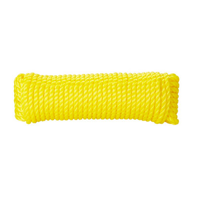 B&Q -  Yellow Polypropylene Twisted Rope(L)7.5M (Dia)8mm