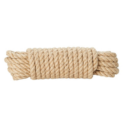 B&Q -  Natural Jute Twisted Rope(L)10M (Dia)8mm
